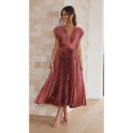 Summer V-neck Pleated Dress INS Fashion Casual Loose Zip Sleeveless Dresses For Women Clothing - Image 2