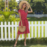 Summer Women Polka Dot Short Sleeve Dress Casual Bandage Party Pleated Midi Dresses Elegant Green Office Lady Clothing - Image 7