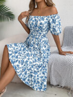 Floral Print Square Collar Dress Summer Fashion Ruffles Dresses Women's Clothing - Image 10
