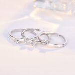 Ring Four-Leaf Clover Ring For Women Split Three-In-One Combination Opening Ring Adjustable Size - Image 6