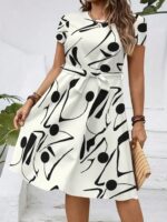 2026 New Women's Casual Printed Dress With Belt, Loose Fit - Image 5
