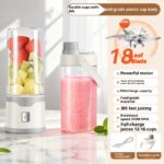 Multifunctional Rechargeable Electric USB Juicer Cup Double Cup Handheld Mixer Cup 500 ML Blending Juice Cup Outdoor - Image 2