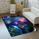 Flannel Home Decor Starry Floor Mat Living Room Rug - Image 3