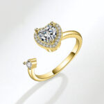 Love Heart-shaped Ring Women's Japanese And Korean Fashionmongers Trending Unique Rotating Decompression Ring Girlfriends Trendy Adjustable Bracelet - Image 4