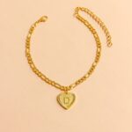 Initial Letter Anklet Gold Color Heart Pendant Foot Bracelets Women - Image 6