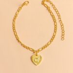 Initial Letter Anklet Gold Color Heart Pendant Foot Bracelets Women - Image 5
