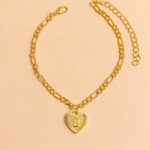 Initial Letter Anklet Gold Color Heart Pendant Foot Bracelets Women - Image 8
