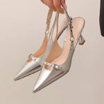2026 Summer Women Punk Style Patent Leather Stiletto Heels, Backless Shallow Fashion Elegant Sandals - Image 3
