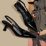 2026 Summer Women Punk Style Patent Leather Stiletto Heels, Backless Shallow Fashion Elegant Sandals - Image 4